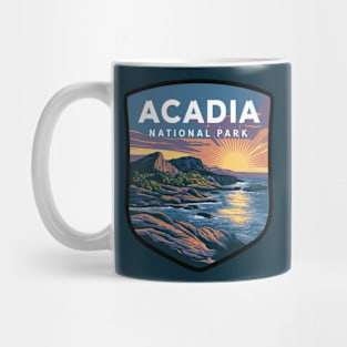 Acadia National Park Beautiful Sunset Badge Mug